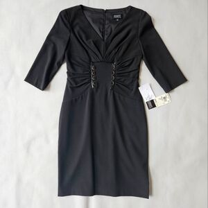 Adrianna Papell Black Corset Sheath Dress Size 4